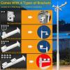 LXLZYXSF Extra Tall Security Surveillance Camera Pole with 4 Brackets, Mounting Rebar Cage Base, Heavy Duty Metal Street Lamp Post for Outside Backyard Parking Lot Walkways(16.4ft (3 Sections) H) view 2