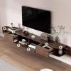 Solid Wood TV Cabinet Floating TV Stand Wall-Mounted Shelf Media Console for Living Room Office Heavy Duty(200cm) view 3