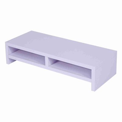 Acouto Desktop Stand Riser for Computer, Laptop & TV - Purplish White Wooden Shelf for Office Desk