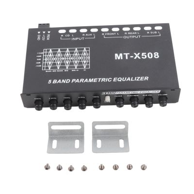 Equalizer Car Audio, Adjustable 5 Bands Precise Tuning Eq Tuning Crossover Amplifier Car Graphic Equalizer