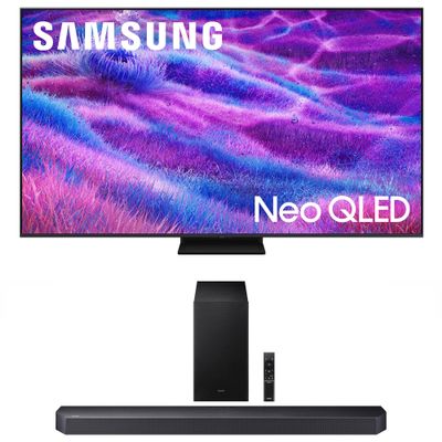 Samsung QN55QN80FAFXZA 55 Inch Neo QLED QN80F Series Supreme UHD 4K TV with a HW-Q600F Q Series Soundbar 3.1.2 Ch Sound and Subwoofer (2025)
