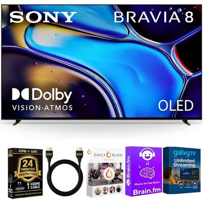 Sony K55XR80BKIT1 55 inch BRAVIA 8 OLED 4K HDR Google TV Bundle XR OLED Contrast, Dolby Vision, 120Hz, Aco