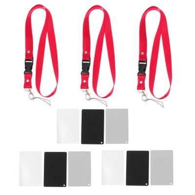 LALAFINA 9-Piece Grey Black White Balance Card Set with Neck Strap for DSLR Camera and Video Filming Scratch-Resistant and Waterproof Photography Accessories