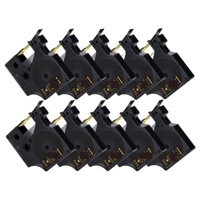 10PK 45013 Compatible D1 Label Tape for Various LabelManager Printers 45013 45010 45018 40913 43613 in 9mm Sizes(Gold on Black)