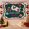 10X10ft Ugly Sweater Christmas Party Decorations Photo Backdrop Photography Background, Red and Green Xmas Backdrops Photo Booth Prop Banner Balloons Wall Decor Tablecloth view 3