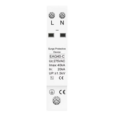 1P+N AC SPD 20KA~40KA 275V House Surge Protector Protection Protective Low-Voltage Arrester Device