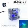 1pc 5V 12V 24V 0.1A 4010 4CM 40mm 40x40x10mm BGA LED Fan Graphics Card Fan with Heat Sink Cooler Cooling Fan 2pin(24V 2PIN,Blue LED_NO RGB) view 2
