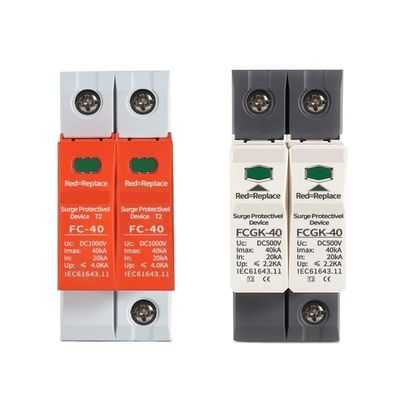 2P DC SPD 500V 600V 800V 1000V 20KA~40KA House Surge Protector Protective Low-Voltage Arrester Device 275VAC 385VAC(Orange Surge,385VAC)