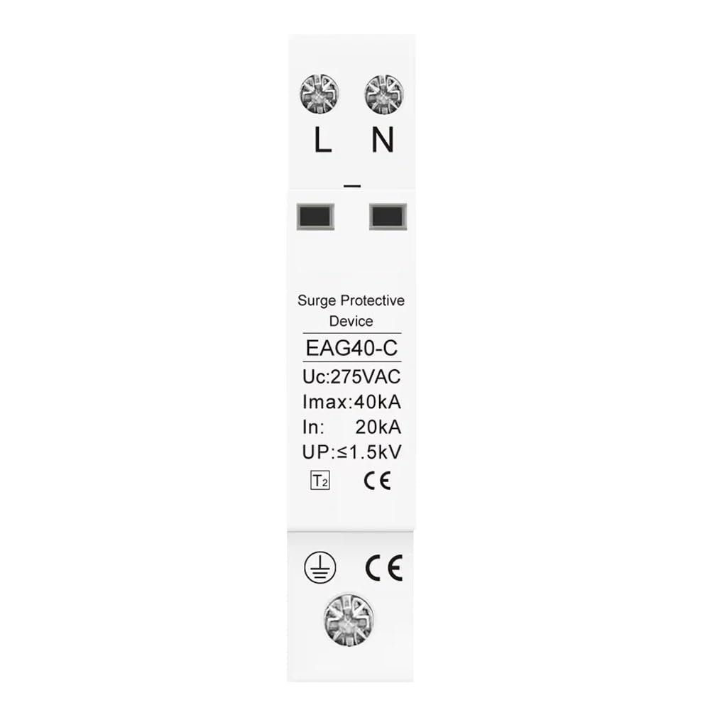 1P+N AC SPD 20KA~40KA 275V House Surge Protector Protection Protective Low-Voltage Arrester Device
