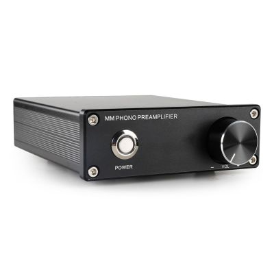 MM/MC Phono Preamp,Turntable Preamplifier, Hi-Fi Pre Amp, with Adjustable Volume, Input & Output, DC12V Power Adapter, for Mini Stereo Audio Phonograph (A)