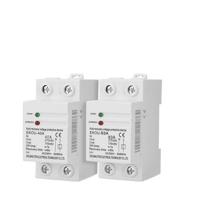 40A 63A Under Voltage Protective Device Protection Relay ACtype 230V Din Rail Automatic Recovery Reconnect overvoltage(40A)