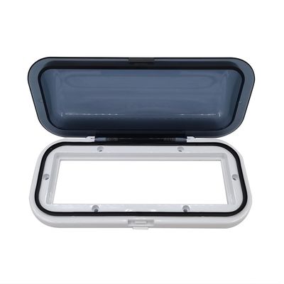 ISURE MARINE Water Resistant Marine Stereo Cover - Smoke Colored Heavy Duty Boat Radio Protector Shield with Flip-up Door & Spring Loaded Release - Mounting Gasket Included,White