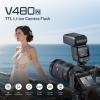 Godox V480-N V480 Flash for Nikon, Touchscreen Speedlite, GN50 High Output, USB-C Charging, 1.7s Fast Recycle, 650 Full-Power Flashes, 2.4G Wireless 1/8000s HSS GODOX V480N V480 N TTL Flash Speedlight view 2