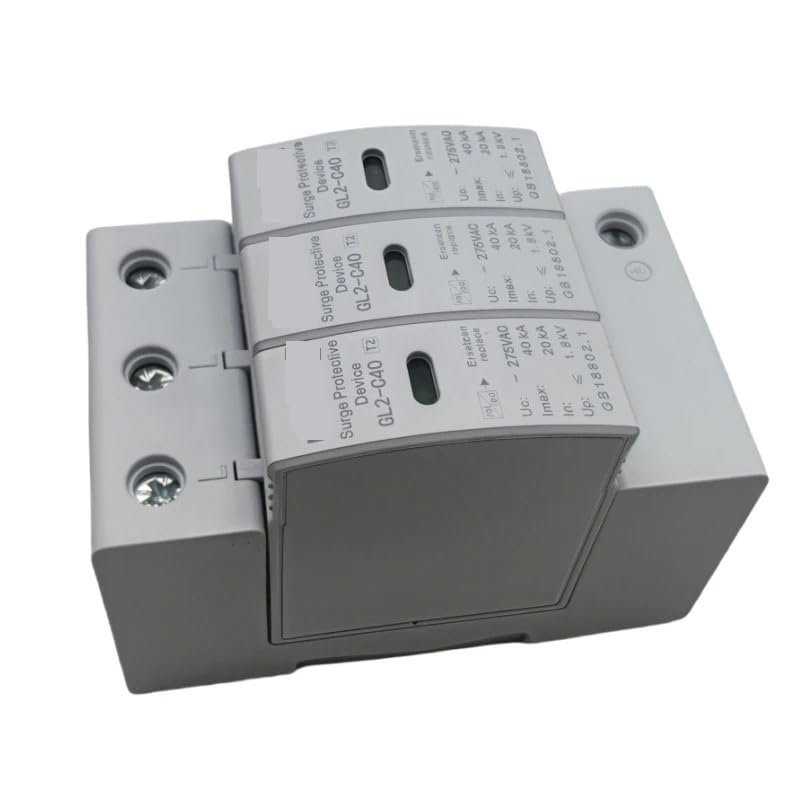 AC SPD 2P 3P 4P 20ka 40ka 60ka AC275v 385V 420v House Lightning Surge Protector Protection Low-Voltage Arrester Device(3p,10-20KA_275V)