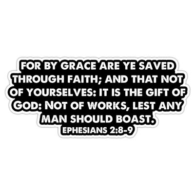 Ephesians 2 8-9 Sticker Bible Verse Sticker - Christian Encouragement Scripture - Decal for Laptop, Notebook, Journal, Christian Gift, Inspirational Salvation Scripture