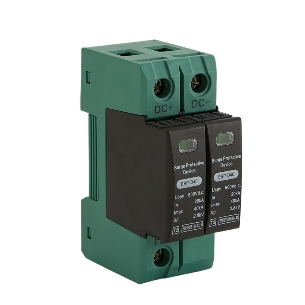 2P Din Rail DC SPD 600V (20KA~40KA) House SPD Surge Protector Protective Low-Voltage Arrester Device