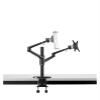 ADBWEKKF OL-3T Aluminum 3 in 1 Height Adjustable Desktop Dual Arm 17-32 Inch Monitor Holder+10-17 Inch Laptop Stand +14 Inch Tablet Mount(Black) view 1