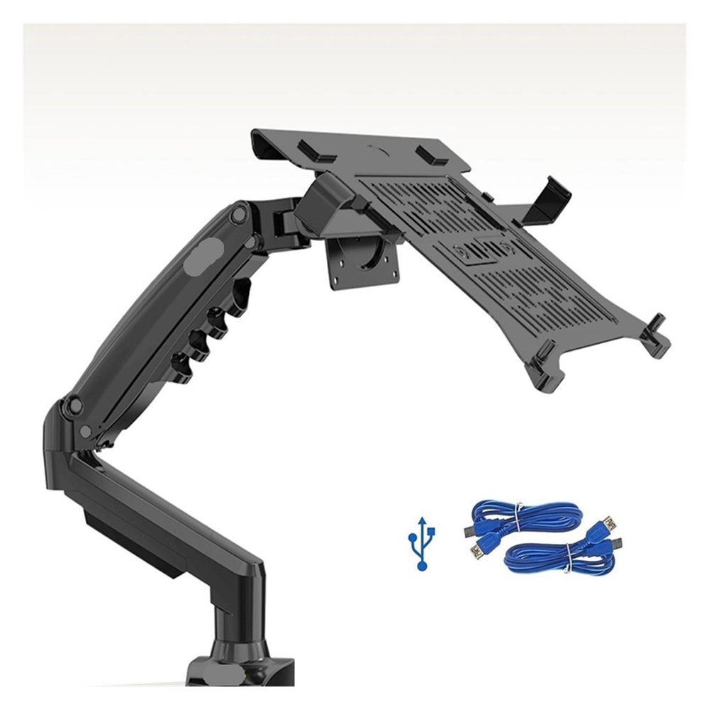 ADBWEKKF 2 in 1 F80 + FP-2 for 17-30" Monitor + 10"-17" Laptop Desktop Holder Notebook Computer Mount Stand Laptop Clamp(F80U3-FP-2)