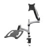 ADBWEKKF GM124U-D Desktop Dual Arm 10"-27" Monitor Holder+ Laptop Holder Stand Table Full Motion Dual Monitor Mount Arm Stand view 1