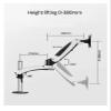 ADBWEKKF GM124U-D Desktop Dual Arm 10"-27" Monitor Holder+ Laptop Holder Stand Table Full Motion Dual Monitor Mount Arm Stand view 4