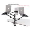 ADBWEKKF OL-30T Aluminum 3 in 1 Height Adjustable Desktop Dual Arm 10-17 Inch Double Laptop Stand +14 Inch Tablet Mount(Black) view 2