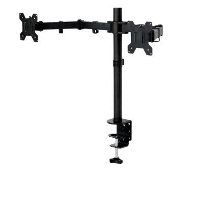 ADBWEKKF Clamping Full Motion 360 Degree Dual Monitor Holder Stand 10"-27" LCD LED Monitor Mount Arm Loading 8kgs Each Head