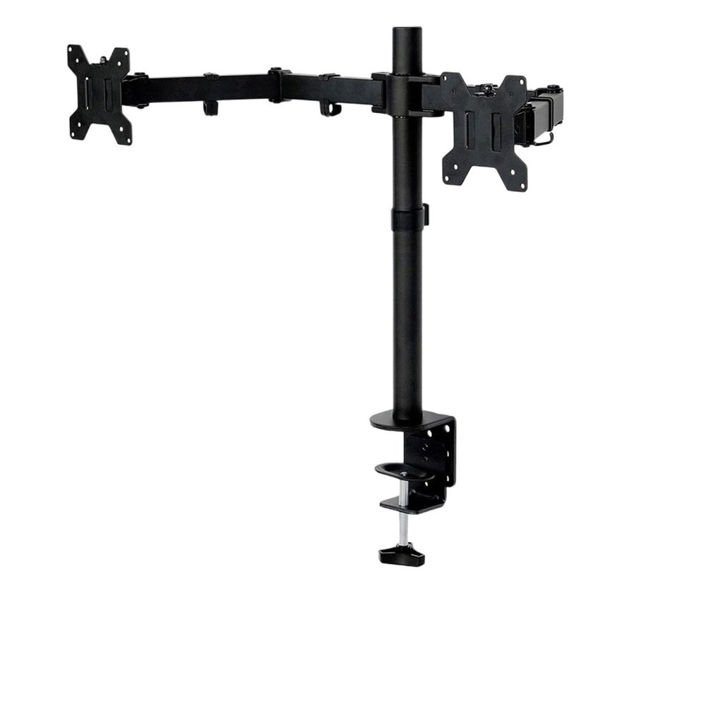 ADBWEKKF Clamping Full Motion 360 Degree Dual Monitor Holder Stand 10"-27" LCD LED Monitor Mount Arm Loading 8kgs Each Head