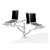 ADBWEKKF OL-30T Aluminum 3 in 1 Height Adjustable Desktop Dual Arm 10-17 Inch Double Laptop Stand +14 Inch Tablet Mount(Gray) view 1