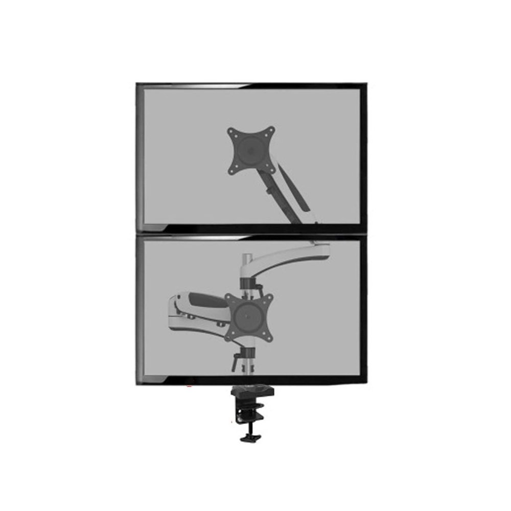 27" 0-8kg Full Motion Air Gas Spring LCD Tv Table Mount Double Monitor Stand Clamp Grommet 400mm