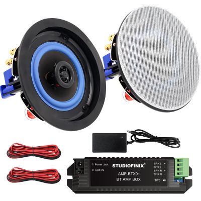 STUDIOFINIX 4 Inch Bluetooth Ceiling Speakers,160W 2-Way System, Wired Surround Sound for Living Room, Office,Kichten,Study Room,Basement,Covered Patio and Flush Mount