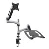 ADBWEKKF Aluminum Alloy Desktop Clamping 360 Degree Gas Spring Dual Arm for 15"-27" LCD LED Monitor Holder+ 13-17" view 1