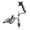 ADBWEKKF Aluminum Alloy Desktop Clamping 360 Degree Gas Spring Dual Arm for 15"-27" LCD LED Monitor Holder+ 13-17" view 2