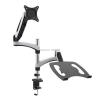 ADBWEKKF Aluminum Alloy Desktop Clamping 360 Degree Gas Spring Dual Arm for 15"-27" LCD LED Monitor Holder+ 13-17" view 3