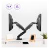 ADBWEKKF Dual Monitor Holder Full Motion Dual Arm Monitor Support 17-30 Inch Monitor Mount Bracket Load 2-9 Kgs Each(with 2xUSB2.0) view 3