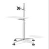 ADBWEKKF Aluminum Alloy UT-2 Full Motion 2in1 Laptop Floor Stand Monitor Keyboard Support Stand Height Adjust Moving Laptop Desk(Silver-White) view 1