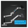 ADBWEKKF Desktop Full Motion 17-32inch Triple Monitor Holder Mount Aluminum Mechanical Spring Arm Monitor Support Max.Loading 10kgs Each(Silver Grey) view 3