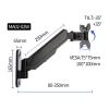 Air Pressure Arm Adjustable Wall Mouning Monitor Bracket for 17-45 Inch LCD LED Screen Loading 2-12kg TV Support view 2