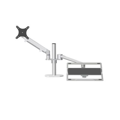 ADBWEKKF OL-3S Height Adjustable Desktop Dual Arm 17-32 Inch Monitor Holder+12-17 Inch Laptop Holder Stand Full Motion Mount Arm(Gray)