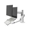ADBWEKKF OL-3S Height Adjustable Desktop Dual Arm 17-32 Inch Monitor Holder+12-17 Inch Laptop Holder Stand Full Motion Mount Arm(Gray) view 2