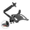 ADBWEKKF 2-in-1 Full Motion Desktop Mount Gas Spring Laptop Holder +Monitor Holder Dual Arm with USB Port Audio and Headset Jack view 3