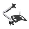 ADBWEKKF 2-in-1 Full Motion Desktop Mount Gas Spring Laptop Holder +Monitor Holder Dual Arm with USB Port Audio and Headset Jack view 4