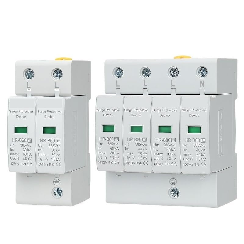 AC Lightning Protection Device SPD2P4P Home Low-Voltage Lightning Surge Protector 275V385V20KA40KA0KA80KA100KA(2P AC385,20-40KA)