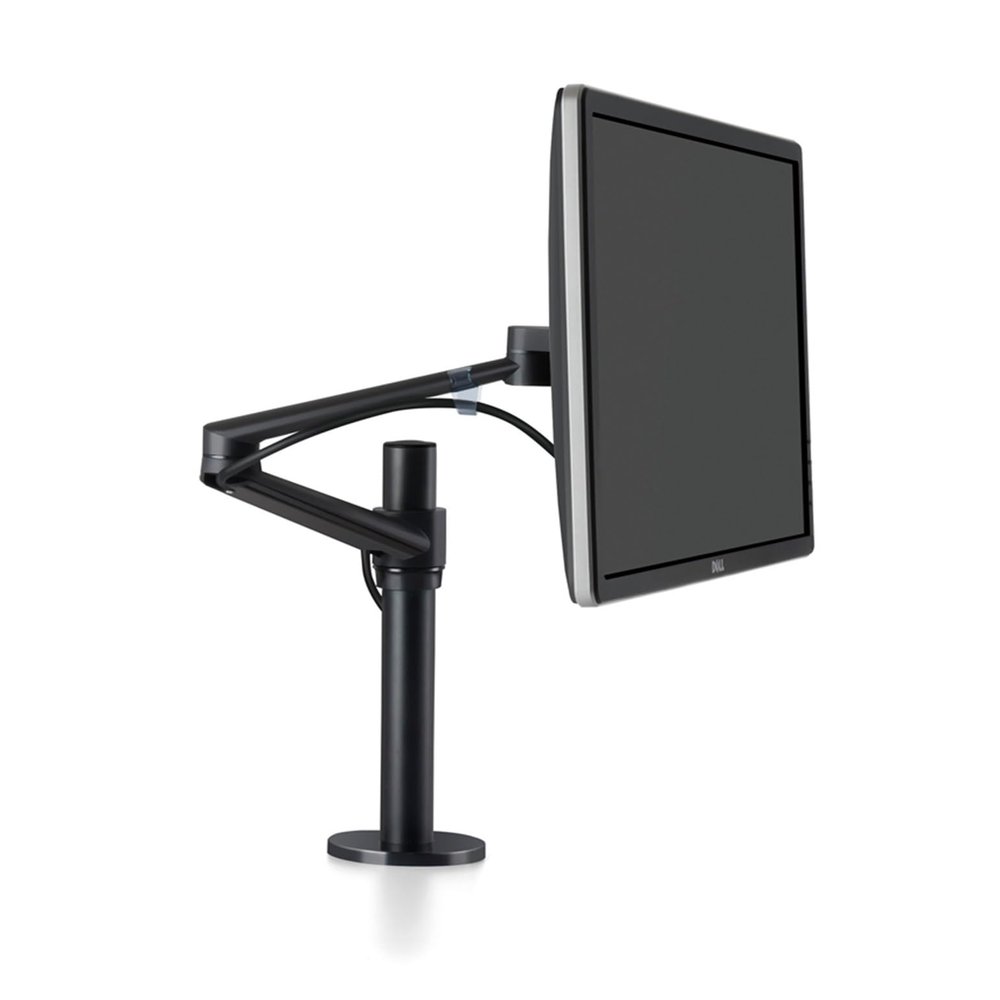 ADBWEKKF OL-1 Alunimum Height Adjustable 17-32 Inch Screen Monitor Holder Arm Full Motion Desktop Monitor Mount Stand Load 8kgs(Black)