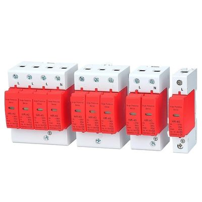 AC 385V SPD Lightning Surge Protector 2P 3P 4P Solar PV Low-Voltage Arrester Device with Options for 20KA-60KA Protection(3P AC3855V,40-60KA)