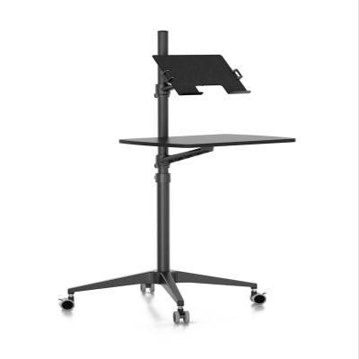 ADBWEKKF Aluminum Alloy UT-2 Full Motion 2in1 Laptop Floor Stand Monitor Keyboard Support Stand Height Adjust Moving Laptop Desk(Black)