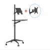 ADBWEKKF Aluminum Alloy UT-2 Full Motion 2in1 Laptop Floor Stand Monitor Keyboard Support Stand Height Adjust Moving Laptop Desk(Black) view 2