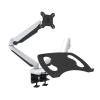 ADBWEKKF 15"-27" DL-GM224U-D Dual Arm Monitor Desktop Stand Swivel Screen Table Bracket Big Clamp with Laptop Tray with USB Port(White) view 1