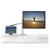 ADBWEKKF Desktop Clampping Full Motion Height Adjustable Double Arm Tablet PC Holder + Single Arm Monitor Holder Tablet PC Stand view 3