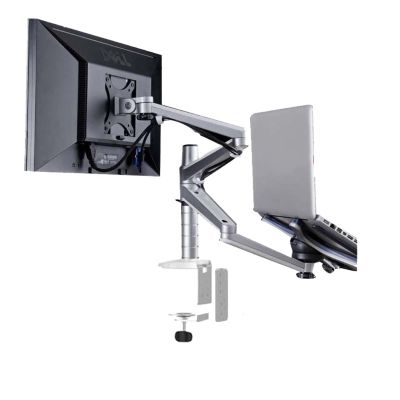 ADBWEKKF OA-7X Multimedia Desktop Dual Arm 27inch LCD Monior Holder+ Laptop Holder Stand Table Full Motion Dual Monitor Mount Arm Stand(OA-7X-L)