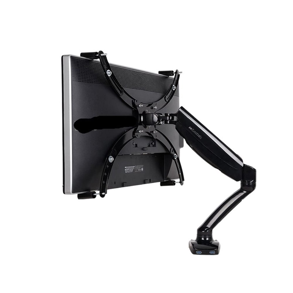 ADBWEKKF Motion Desktop 10"-27" Monitor Holder+VESA Extension Adapter for No Mounting Hole Monitor Mount Gas Arm with USB Port